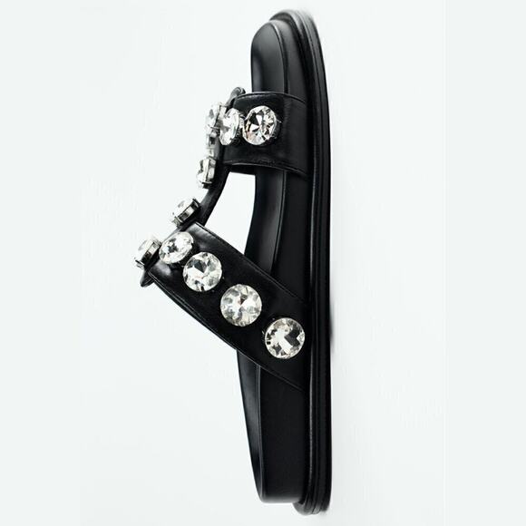 RARE!!! ZARA Bejeweled Embellished Sandals NWT 🖤 - Picture 15 of 16